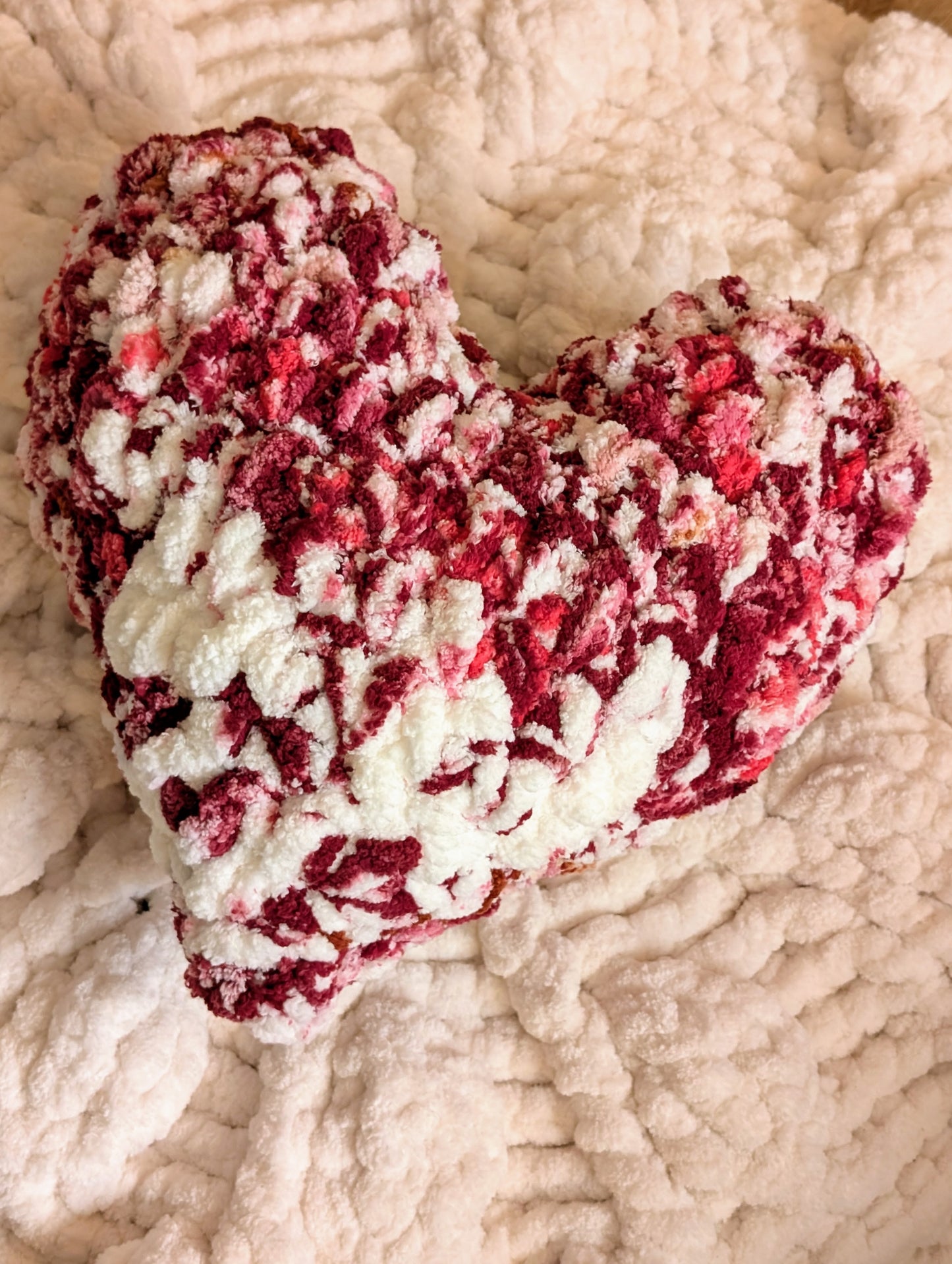 Handcrafted Crochet Prayer Heart Pillow