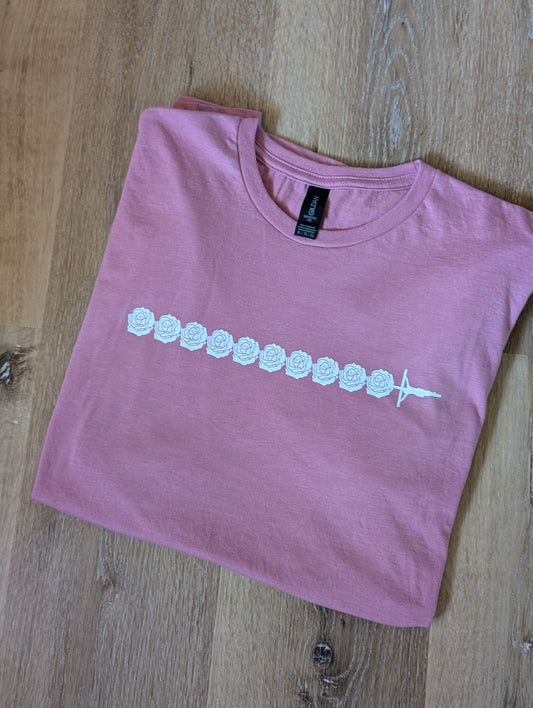Rosary Decade T-Shirt—Detailed Roses