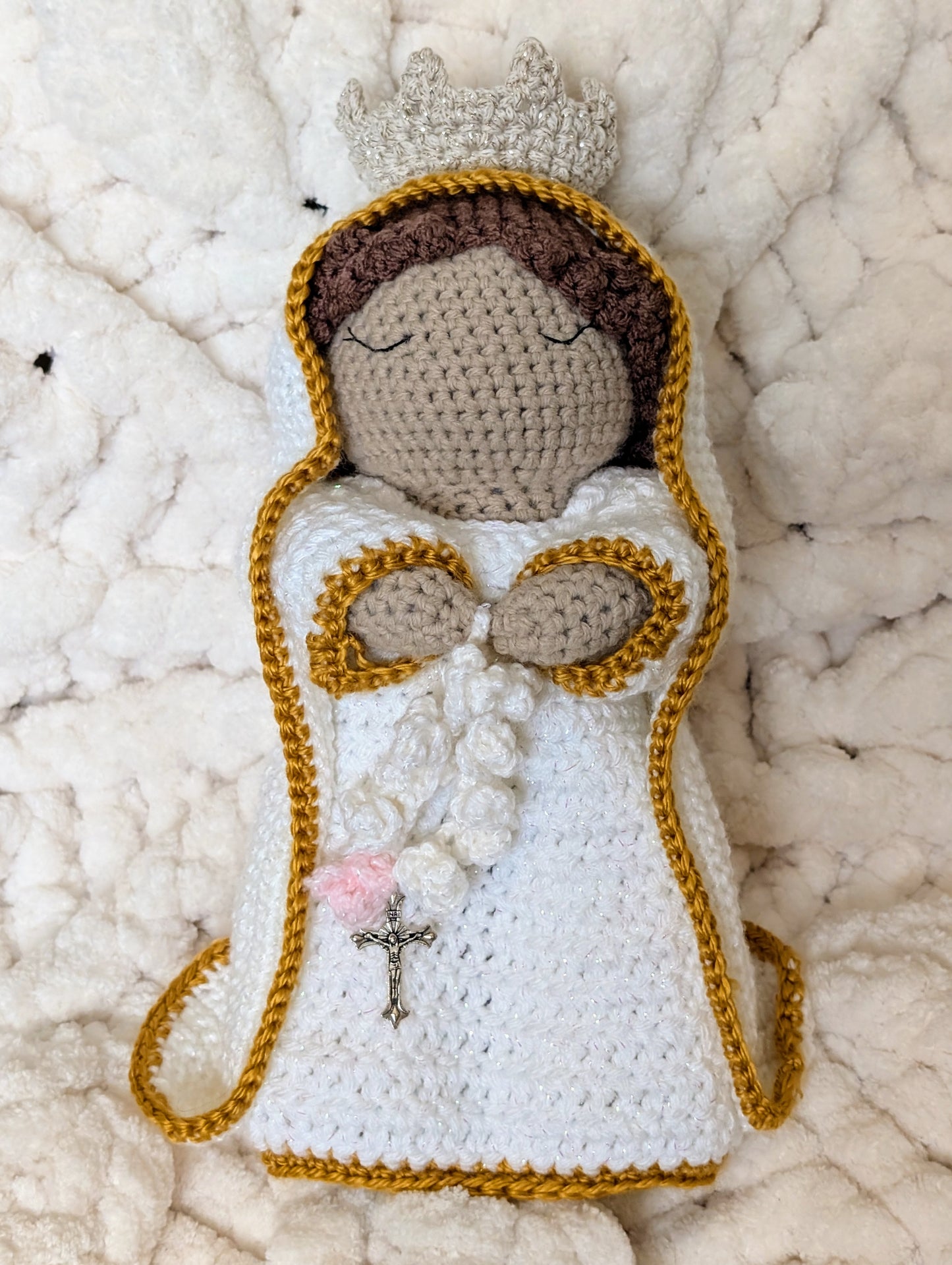 Handmade Our Lady of Fatima Crochet Doll
