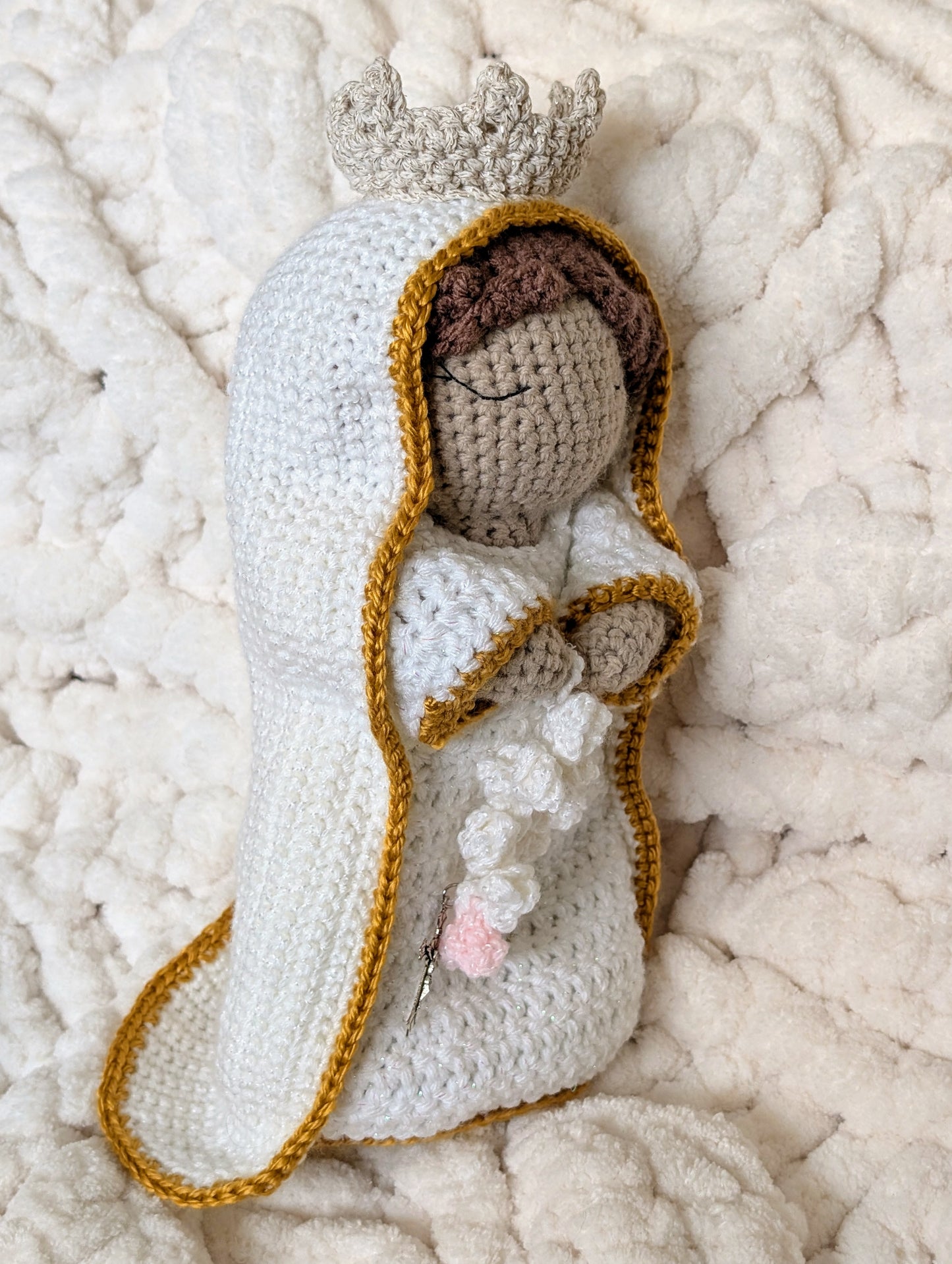 Handmade Our Lady of Fatima Crochet Doll