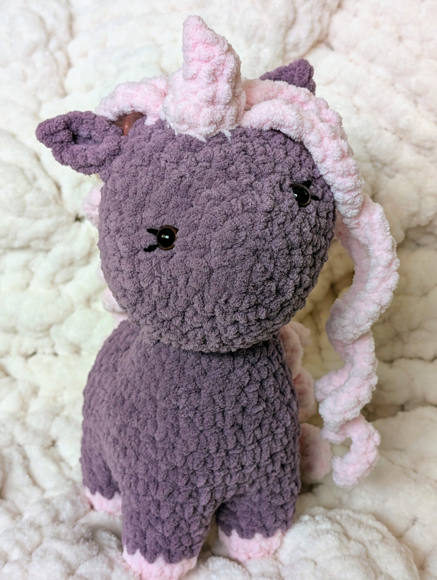 Handcrafted Unicorn Plush Inspired by the Cathedral of the Holy Spirit - Advent Colors!
